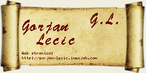 Gorjan Lečić vizit kartica